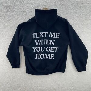 Lonely Ghost Hoodie Womens Black XL Text Me When You Get Home Baggy Gym Sweater